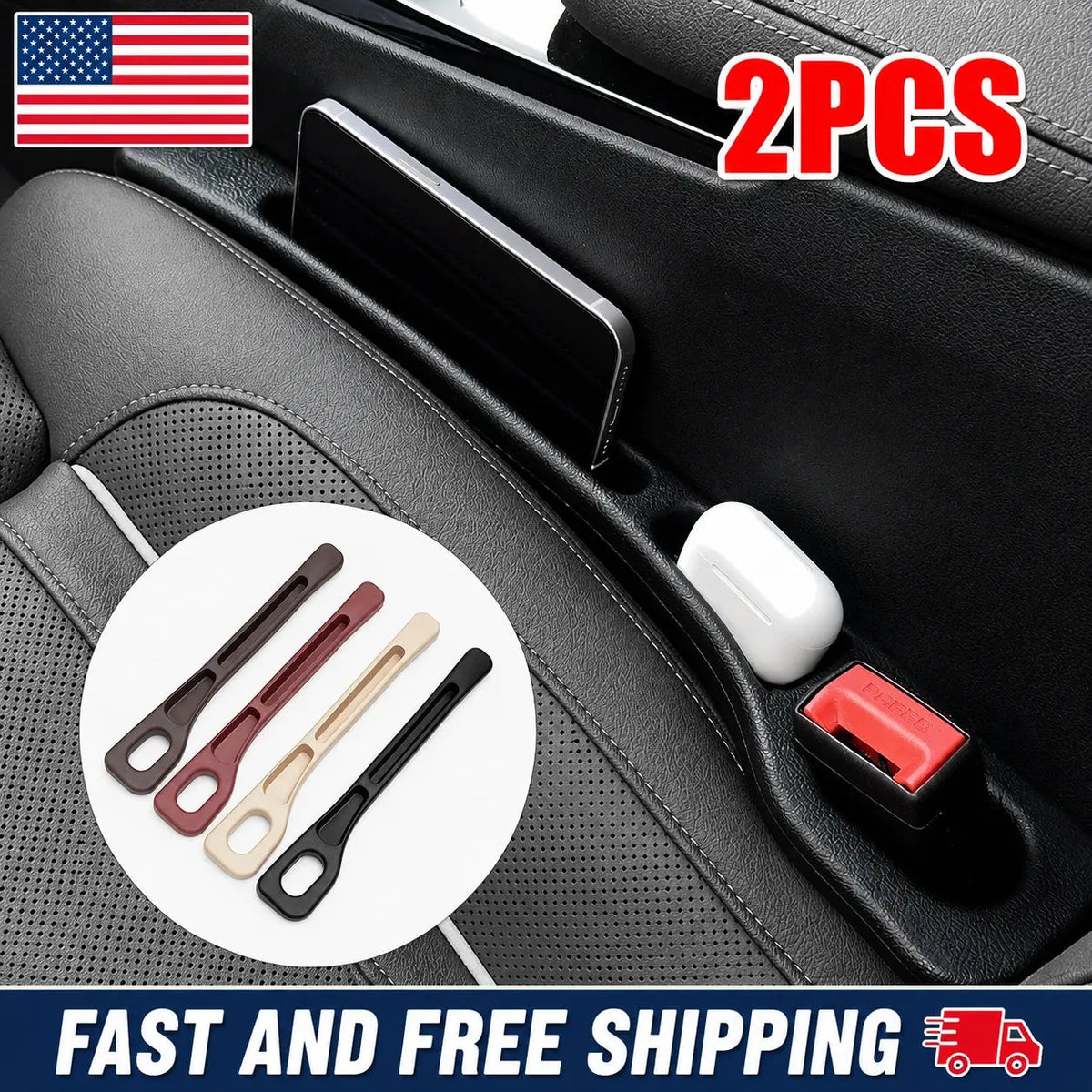 2 PCS Car Seat Gap Filler Organizer with Phone Holder-Upgrade Version Car Seat orbitomart
