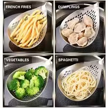 1Pc Heavy-Duty Stainless Steel Ladle Skimmer - High-Temp Resistant Fine Mesh Ergonomic Handle for Frying Hot Pot Kitchen Utensil