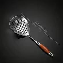 1Pc Heavy-Duty Stainless Steel Ladle Skimmer - High-Temp Resistant Fine Mesh Ergonomic Handle for Frying Hot Pot Kitchen Utensil