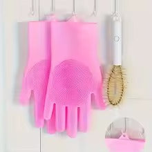 1 Pair Silicone Dishwashing Gloves Multifunctional Household Gloves Cleaning Kitchen Cleaning Heat Insulation Magic Gloves