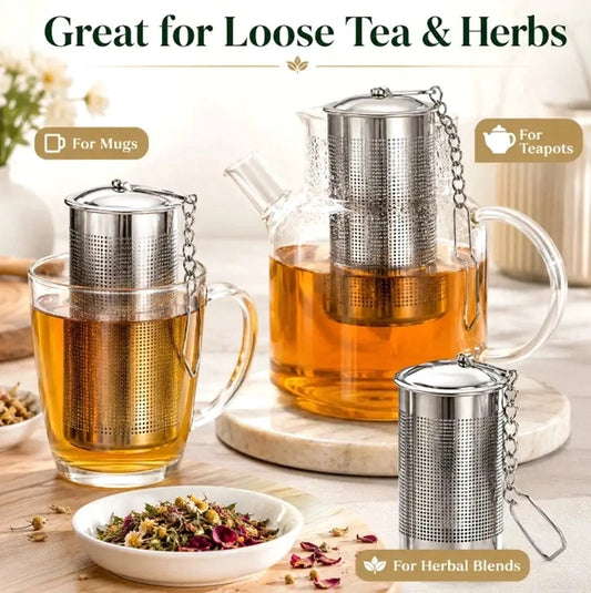2-Pack Stainless Steel Tea Infuser Ball Fine Mesh Strainer w Chain Hook for Tea orbitomart